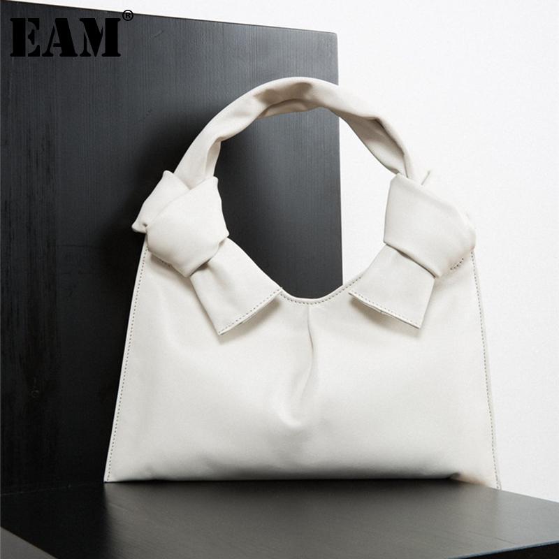 

[EAM] Women New Luxury Elegant Bow Quality PU Leather Personality All-match Crossbody Shoulder Bag Fashion Tide 2021 18A1490, Black