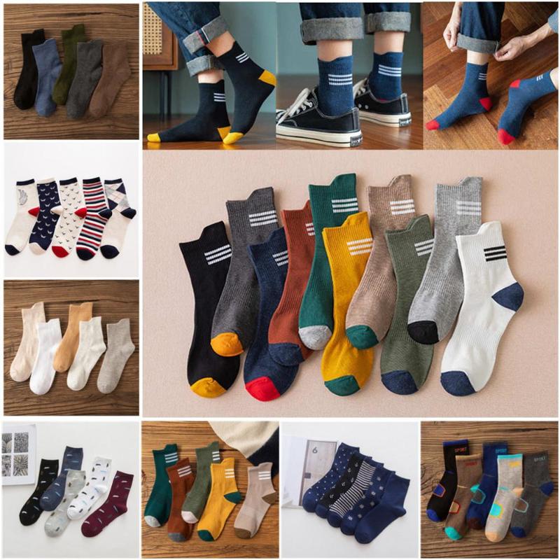 

Fast Shipping 10 pieces = 5 pairs High Quality Men's Cotton Breathable Crew Socks Male New Business Brand Black White Brown Soxs, Ym5h8