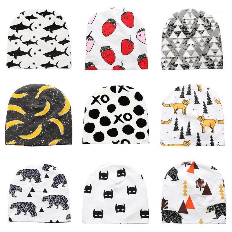 

Cartoon Print Baby Hat Cotton Knit Baby Cap Spring Autumn Winter Newborn Boys Girls Hats Fashion Cute Toddler Cap 0-3 Y 18 type1, A4