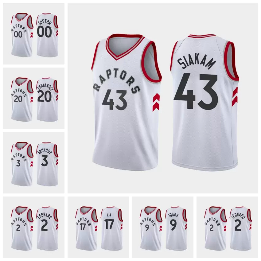 

Basketball Jersey Pascal Siakam Dewan Hernandez Jeremy Lin Serge Ibaka OG Anunoby Kawhi Leonard Custom White 2021, Color5
