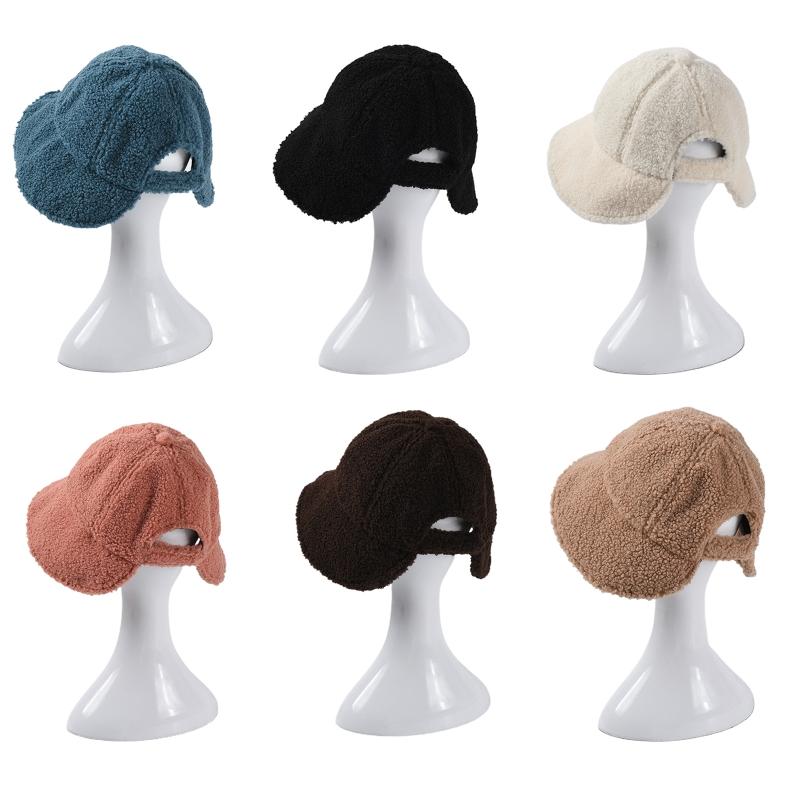

Women Winter Thick Warm Faux Fleece Bucket Hat Solid Color Wide Brim Sunscreen Split Open Back Adjustable Fisherman Cap, White