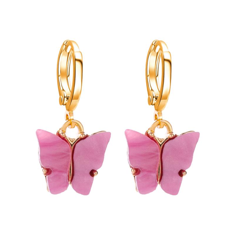 

Stud Cute Fashion Earrings Butterfly Color Women's Acrylic Sweet Colorful Girls Jewelry