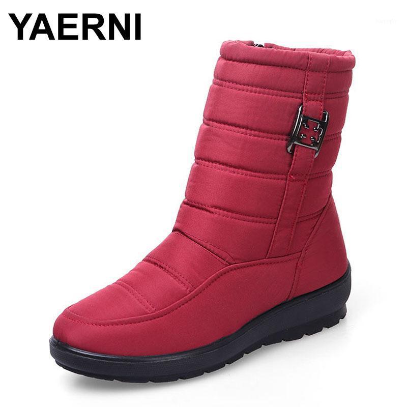 

YAERNI Snow Boots 2020 Brand Women Winter Boots Mother Shoes Antiskid Waterproof Flexible Women Fashion Casual Plus Size1, Black