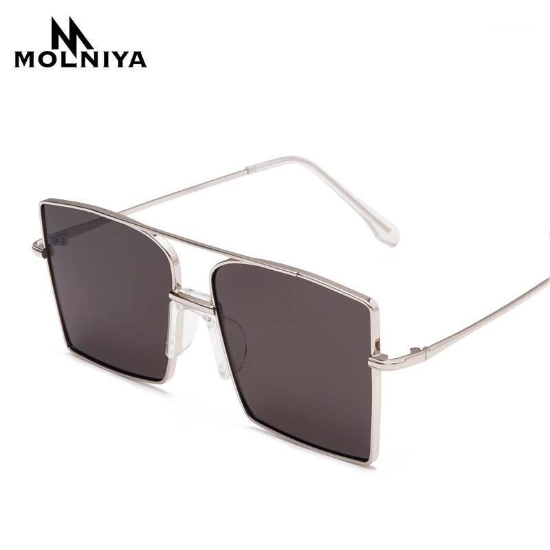 

MOLNIYA Men Square Oversized Sunglasses Women Metal Big Frame Fashion Ocean Lens Sun Glasses UV400 Brand Eyeglasses1
