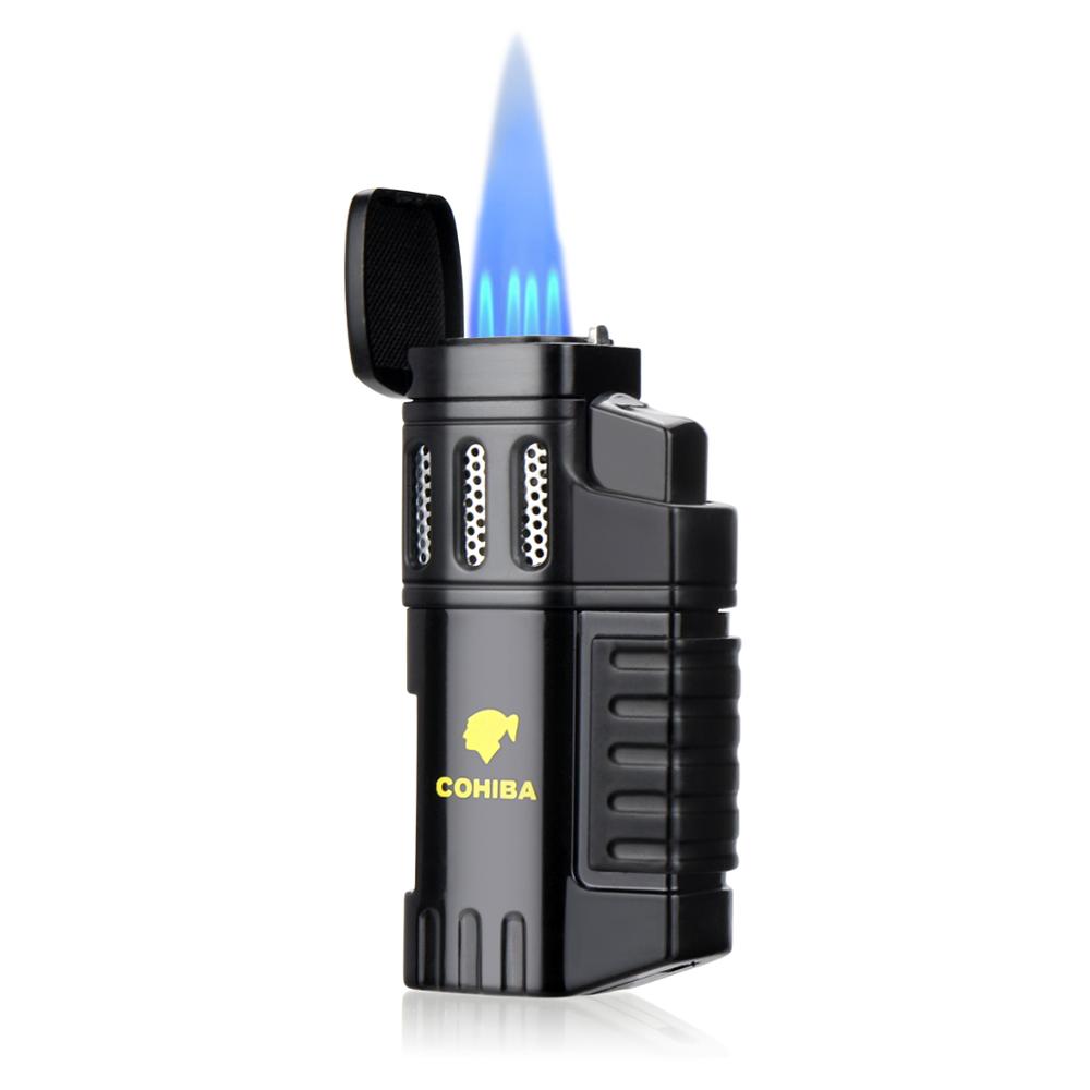 

Home Lighters Torch 4 Torch Refillable Butane Gas Lighter Quad 4 Jet Flame