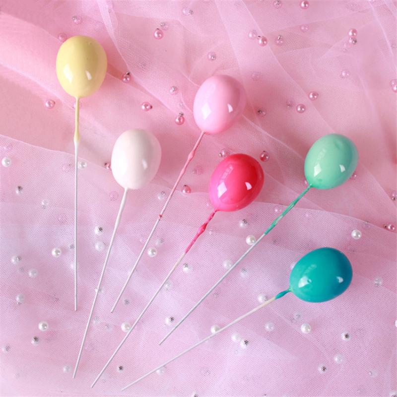 

6Pcs Golden silver color Balloon Collection Cake Topper for Party Decoration Dessert lovely Gifts Birthday Wedding Cake Flags