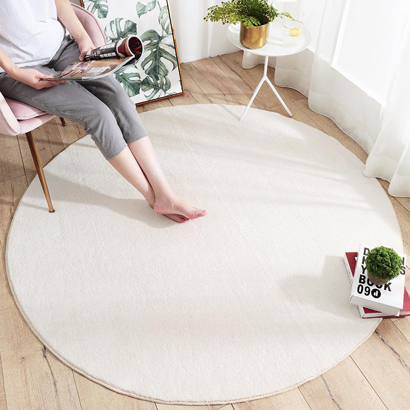 

Japanese Style Round Carpet Livingroom Home Soft Bedroom Carpet Sofa Coffee Table Rug Computer Chair Floor Mat Brief Kids Tatami, Gray