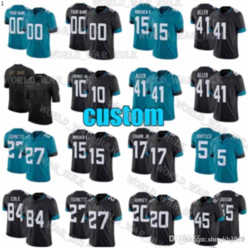 

Custom Jacksonville 75 Jawaan Taylor Jaguars 28 Fred Taylor 78 Ben Bartch Doug Costin 16 Trevor Lawrence Gardner Minshew II Football Jerseys, Blue;black