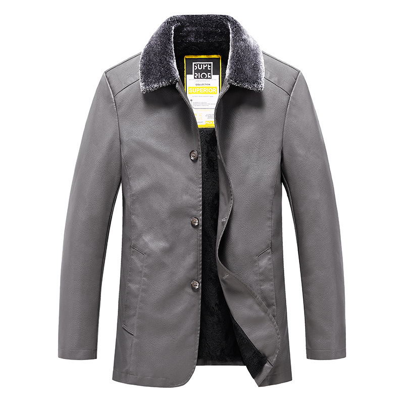 

Spring soft autumn good quality jacket brands men jackets warm winter leather NL5I, Gray autumn.