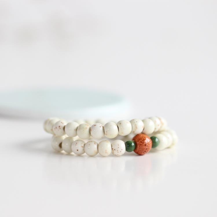 

Original Bohemia Style Jewelry Handmade Ceramic Bracelet & Bangles Beaded Double Layer for Couple Lover Gift Adorn Article