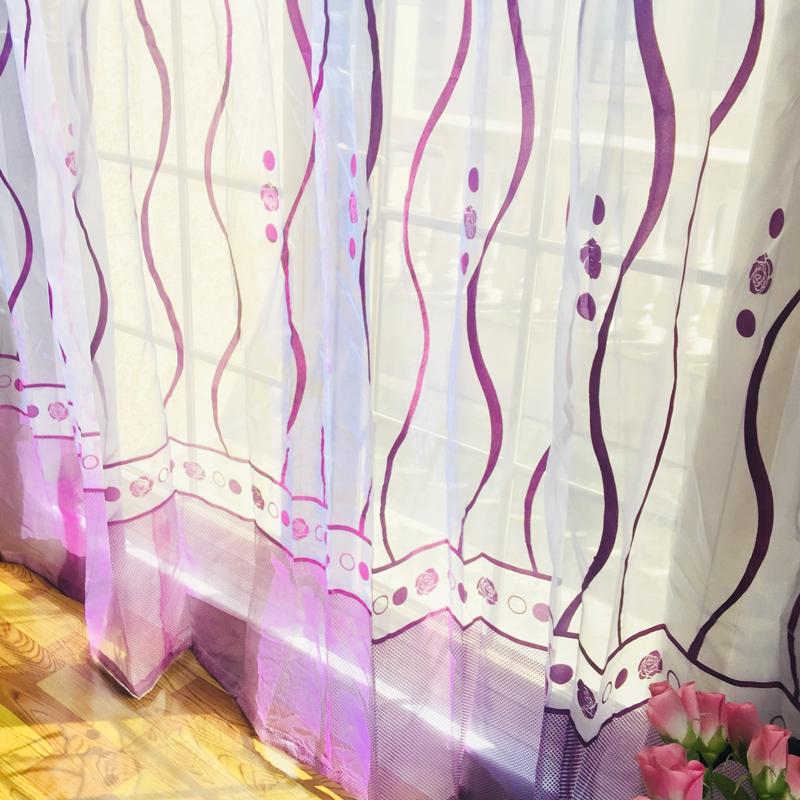 

Hot Modern Striped Tulle Window Sheer Curtains for Living Room Bedroom Kitchen Draperies Blinds Window screening Home Decoration, Height can be short