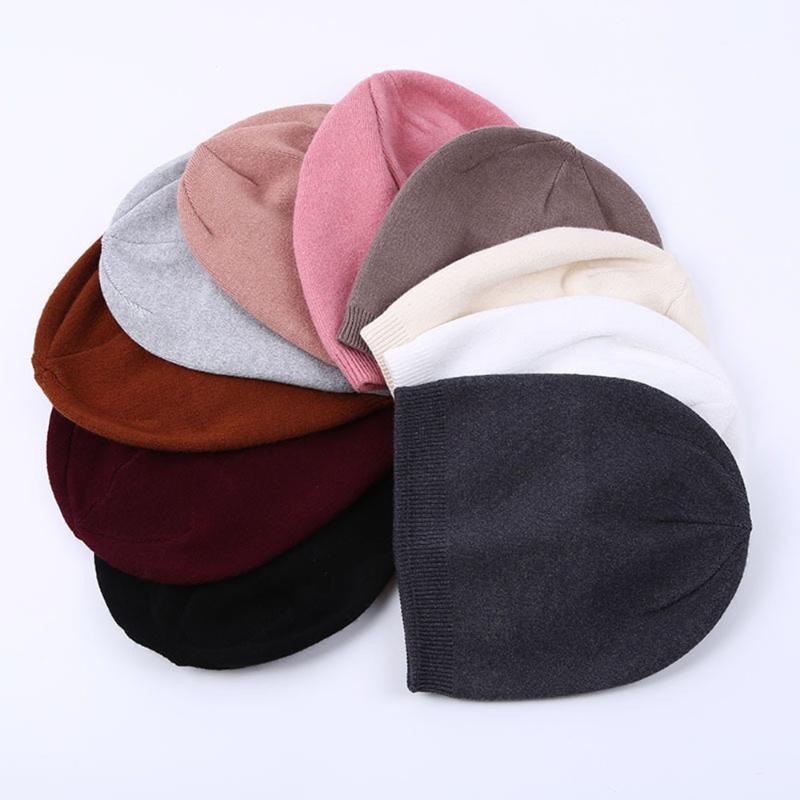 

Solid Color Cotton Casual Winter Outdoor Travel Skiing Simple Unisex Knitted Beanies Women Fashion Natural Wool Hat Warm Cap1, Black