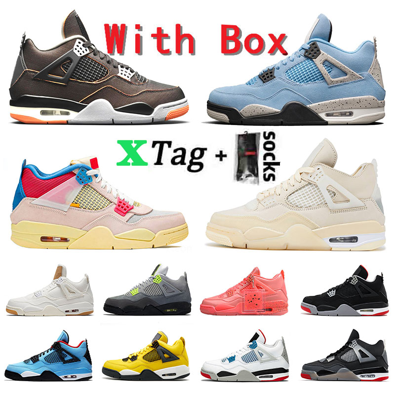 

With Box x Stock Original Starfish 4 Jumpman 4s Sail Cactus Jack What The Fire Red IV University Blue Sports Sneakers Trainers, B31 40-47 alternate