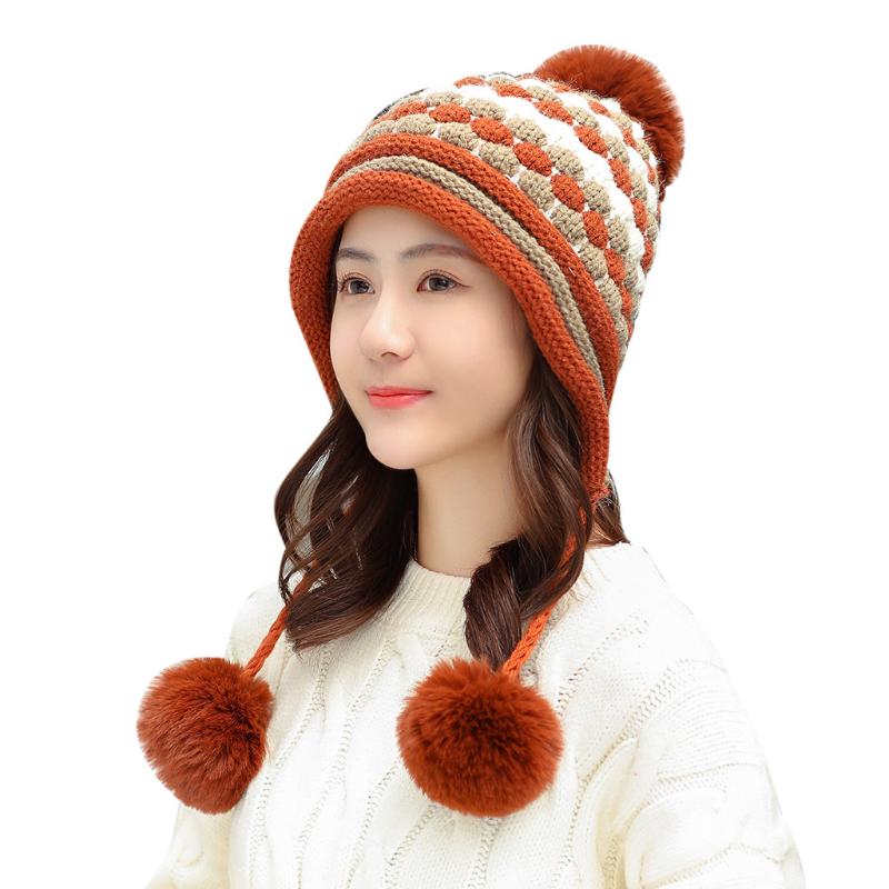 

2021 Warm Knitted Girl Hat Fashion Solid Hip-hop Beanie Hat Unisex Cap New Style Kawaii Winter Casual Beanies for Men Women, Orange