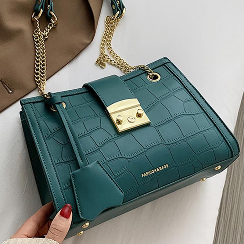 

Stone Pattern PU Leather Shoulder Bags For Women 2021 Winter Brand Designer High Quality Handbags Fashion Tassel Crossbody Bag, Beige