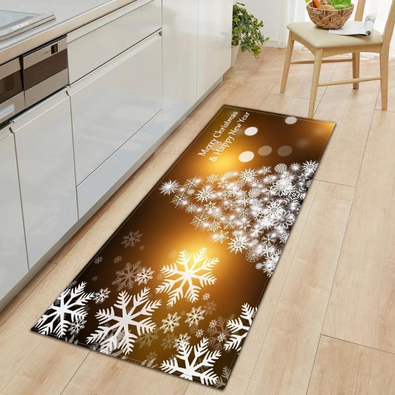 

Merry Christmas Rug Carpet Bedside Bedroom Area Rugs Indoor Doormat Soft Flannel Xmas Balls Tree Snowman Kitchen Mat Carpets, No-1