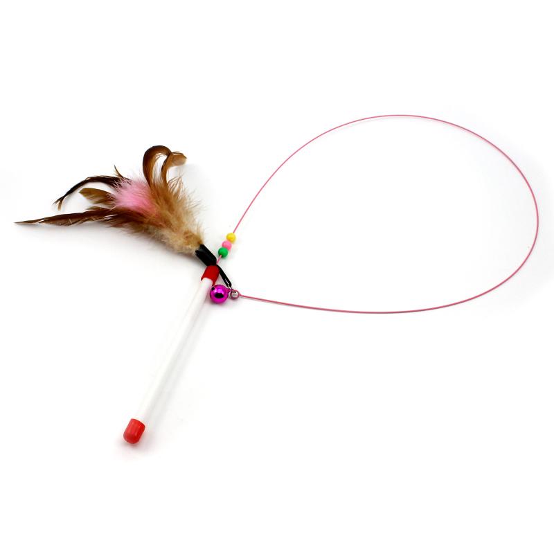

Feather Rod Roped Cat Pet Toy Kitten Play Fun Personality design