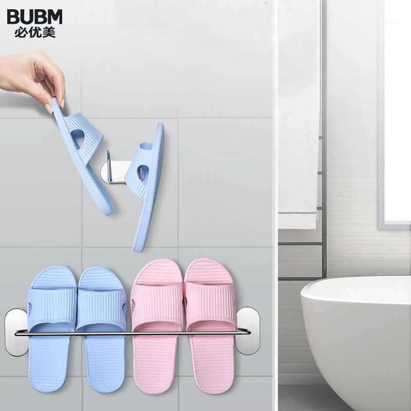 

BUBM Multifunctional Wall-Mounted Shoe Rack,Durable Slippers High Heels Home Storage Rack, Stainless Steel Shoe Shelf1