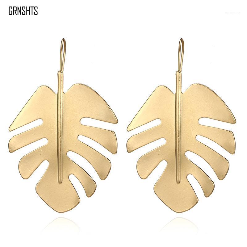 

Earrings Wild Leaves Long Section Cold Wind Metal Banana Leaf Earrings Boho Style Exaggerated Personality1