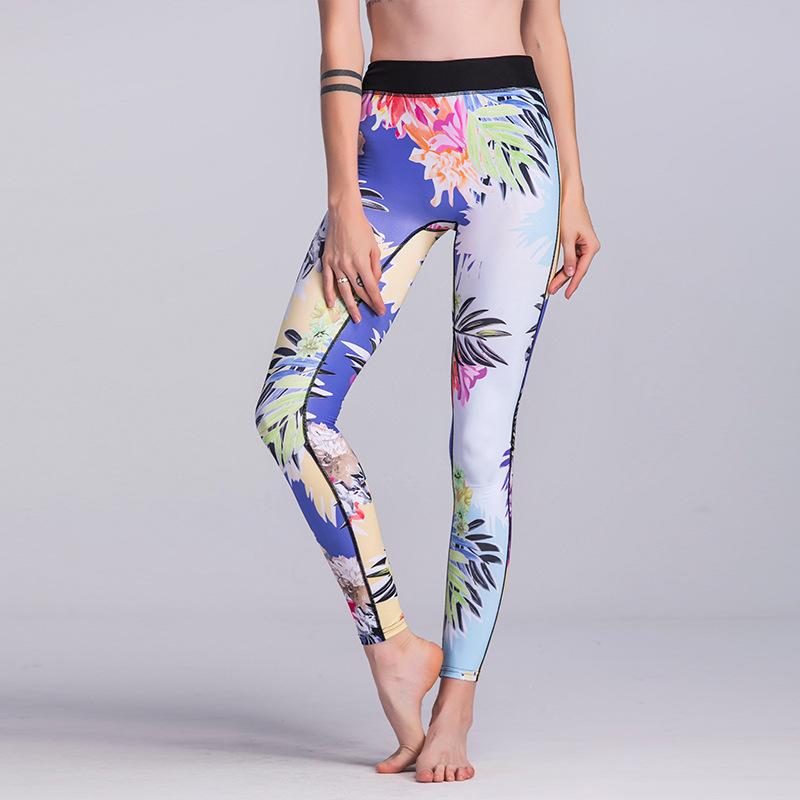 

VVUES Women Gym Pants Sports Running Sportswear Digital Printing High Waist Fitness Leggings Exercise Yoga Pants Running Trouser, As picture