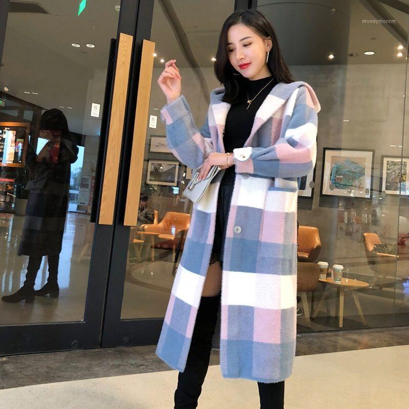 

2020 Plaid Breasted Women Blazer Oversized Full Sleeve Grid Female Suit Coat Elegant Autumn Women Jackets Outwear1, Blue
