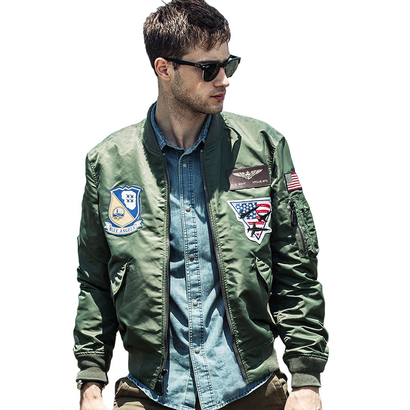 

new autumn Spring outerwear me air force a classic embroidered military men's clothes bomber ma1 flight jacket pilot DJD2, Blake