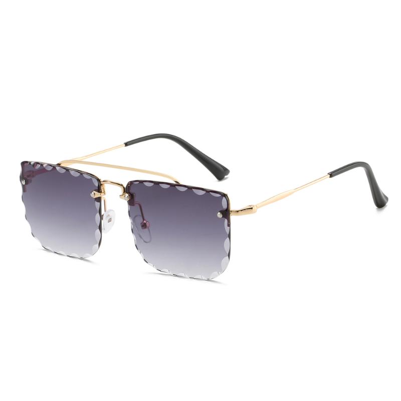 

Veshion women rimless sunglasses square clear color ladies sun glasses semi rimless frames 2021 summer style brown blue