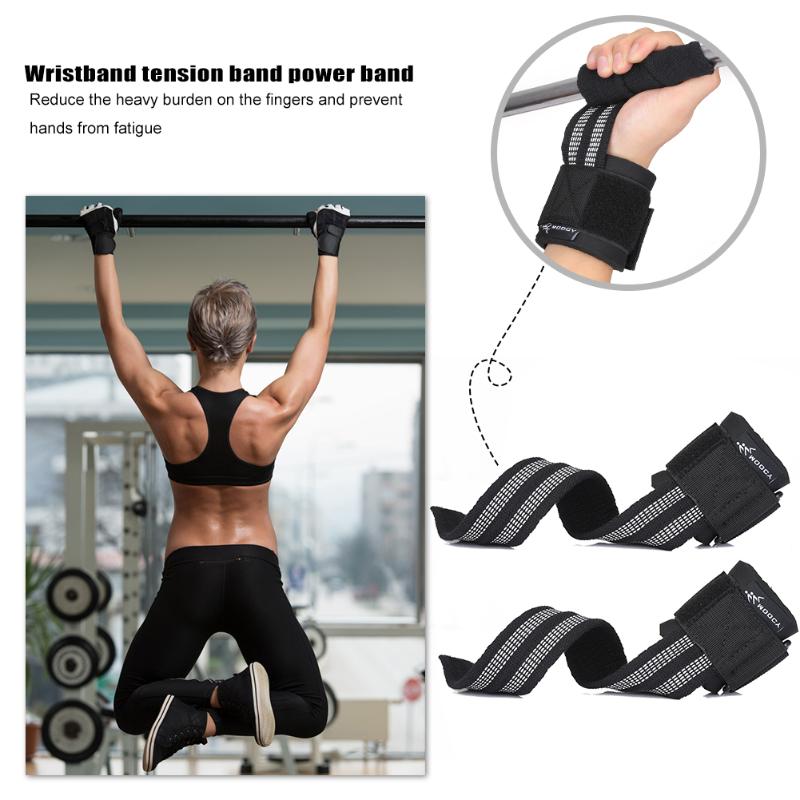 

Non-slip Weight Lifting Strap Fitness Gym Training Pull Up Wrist Adjustable Wristbands Breathable Neoprene Pull Bands, Black