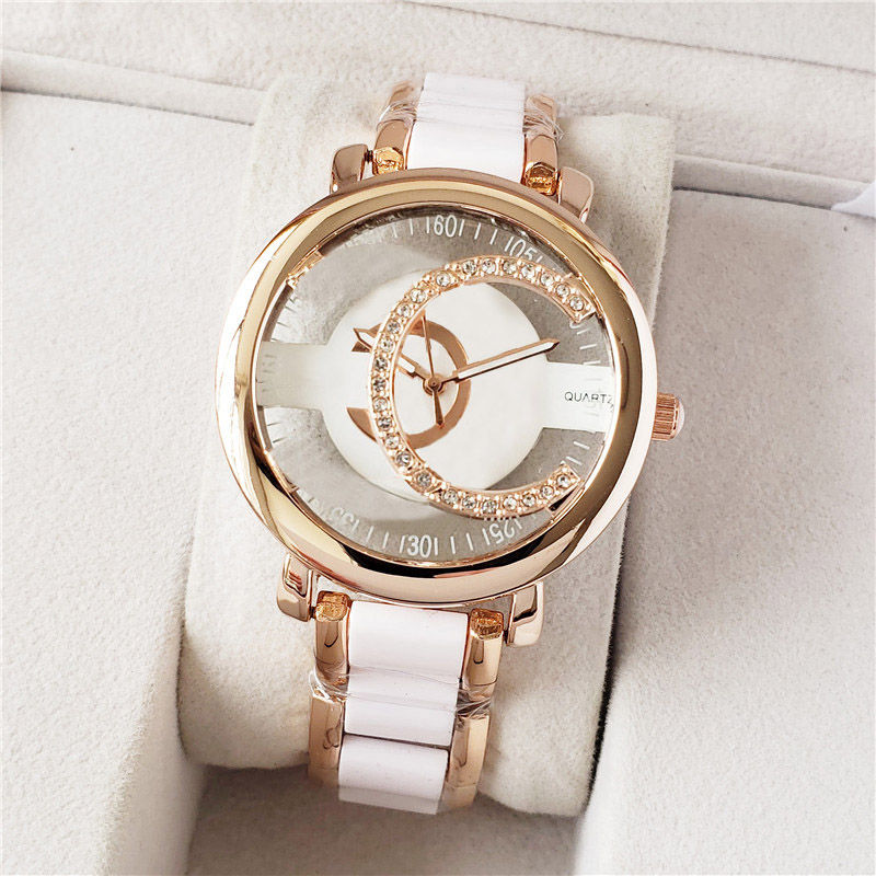 

Fashion Brand Watches Men Women Hollow out crystal style steel band quartz wrist watch CH07, Black