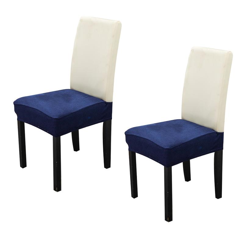 

Stretch Jacquard Polyester Solid Dining Room Anti Dust Home Removable Washable Wedding Chair Seat Covers Banquet Party Protector
