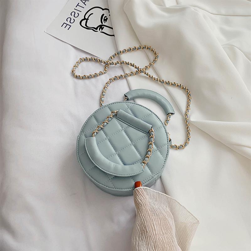 

2021 New Fashion Portable Small Bag Women's Leather Bag Chain Messenger Four Seasons Leisure Versatile Shoulder Bucket, Black