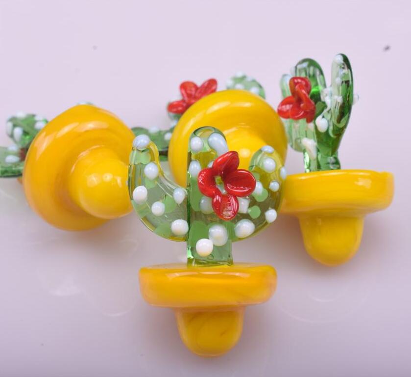 

2021 Wholesale Colored Carb Caps For 35mm 25mm OD Quartz Bangers Glass Cactus UFO Carb Cap