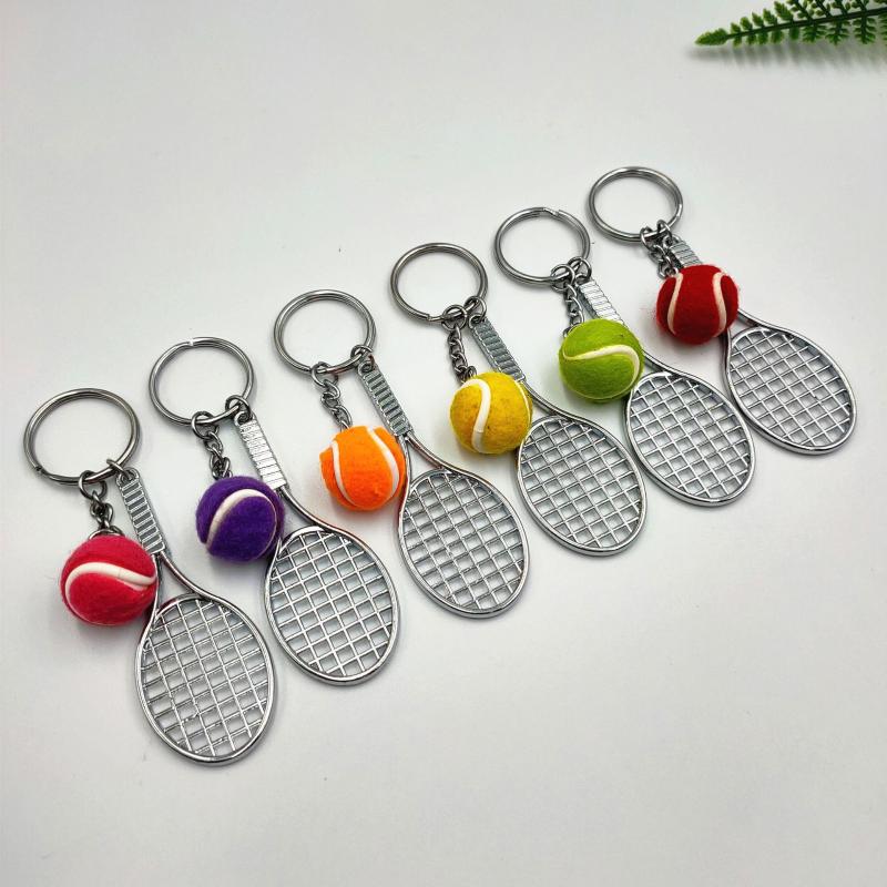 

1pcs Multi Color Optional Metal Alloy Tennis Key Chain Charm Two Sets Of Pendant Ornaments Decoration Gift Tools