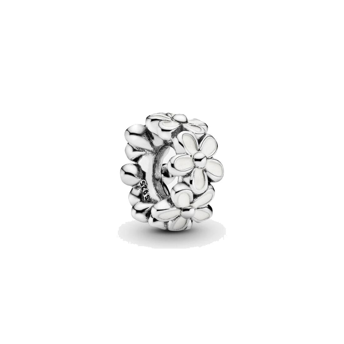 

Fine jewelry Authentic 925 Sterling Silver Bead Fit Pandora Charm Bracelets White Daisy Flower Spacer Safety Chain Pendant DIY beads, Bronze;silver