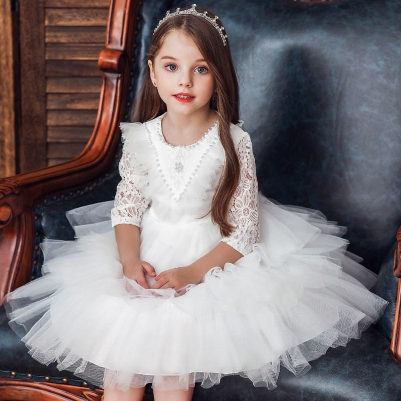 

Kids Layered Tutu Birthday Princess Party Dress for Girls Infant Lace Baptism Children Wedding Dress for Girl Baby Girls Clothes, Red