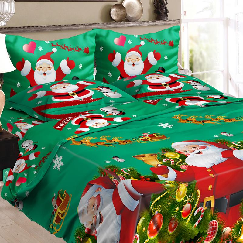 

Santa Claus Bedclothes Cartoon Bedding Set 3D Printed Duvet Cover Pillowcases Merry Christmas Gift Christmas Bedroom Decoration