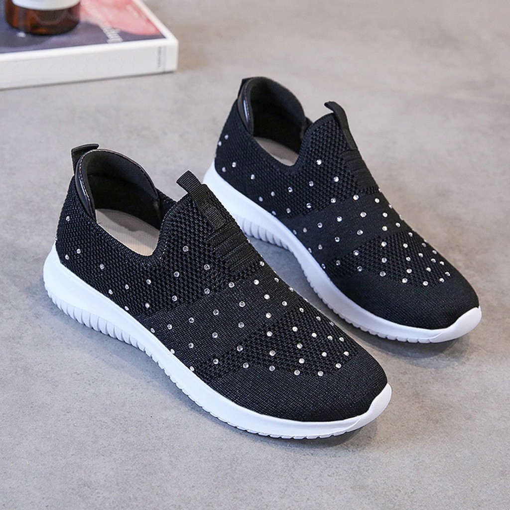 

2021 The New Female Ankle Moccasins Light Crystal Fashion Ladies Slipping Breathable Shoes Women's Mag1, Pk