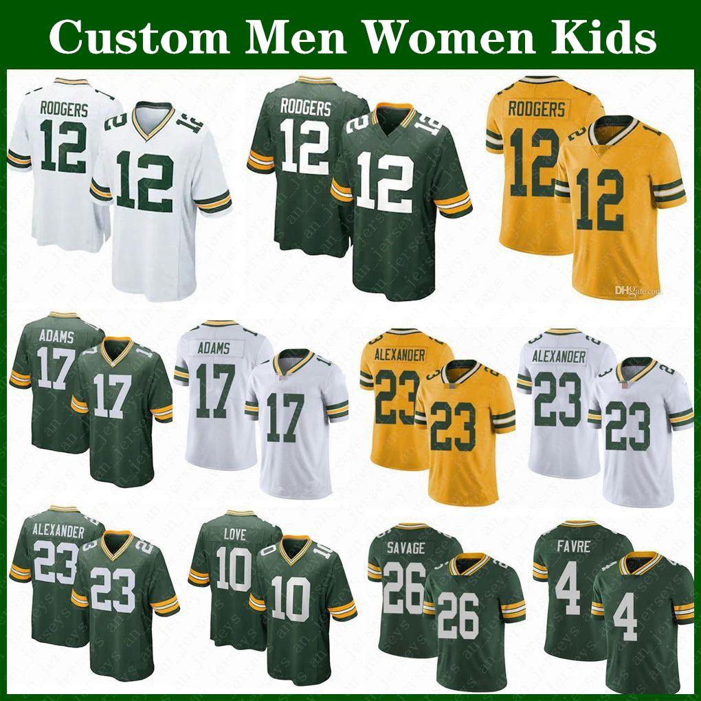 

21 Eric Stokes 12 Aaron Rodgers Football Jersey 17 Davante Adams 33 Jones 23 Jaire Alexander Bart Starr 26 Darnell Savage Jr 10 Love jerseys Green Bay Packer, Brown