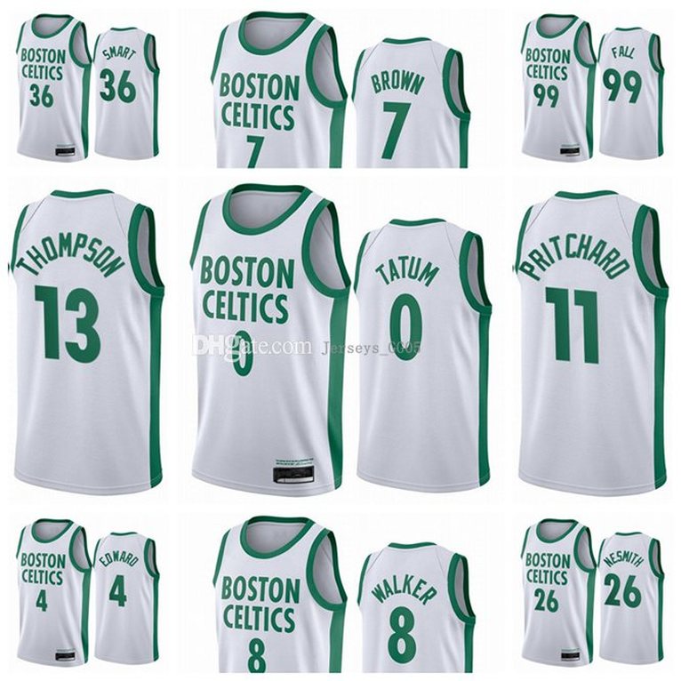 

Boston Celtics Men kid abc Jayson Tatum Jaylen Brown Kemba Walker Tacko Fall Marcus Smart 2021 Swingman City Basketball Jersey, Black;red