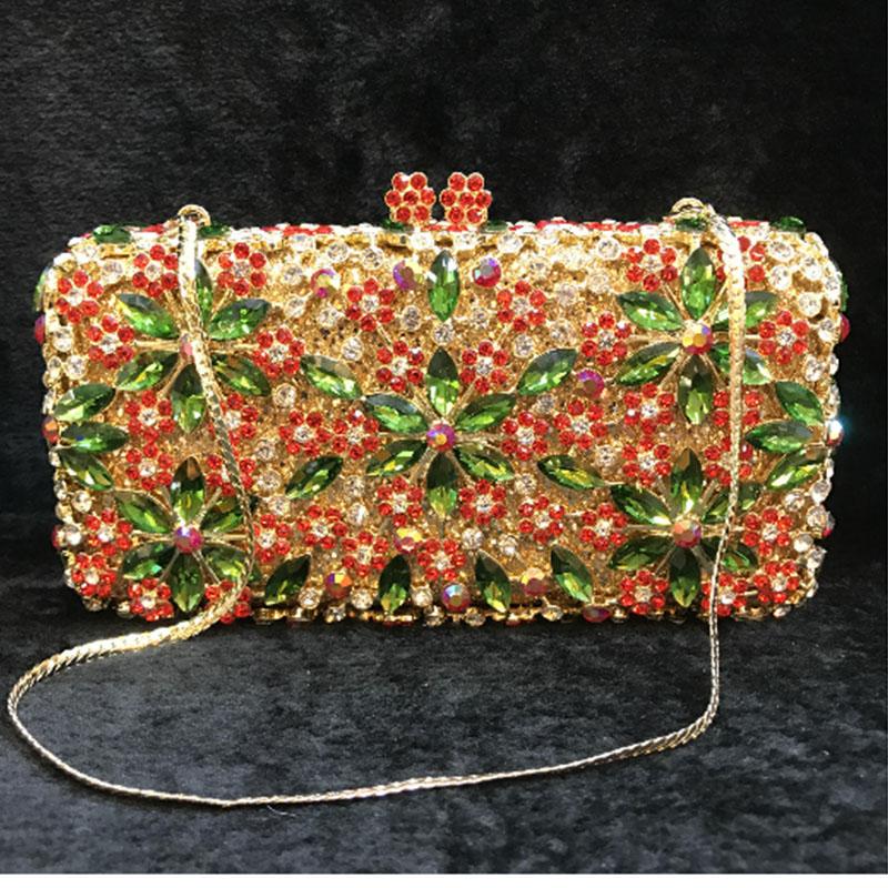 

Bridal Wedding Flower Women colorful Crystal diamond Clutch purse Evening Bags Handbags Diamond Cocktail Party Purse clutch Bag, Color same picture