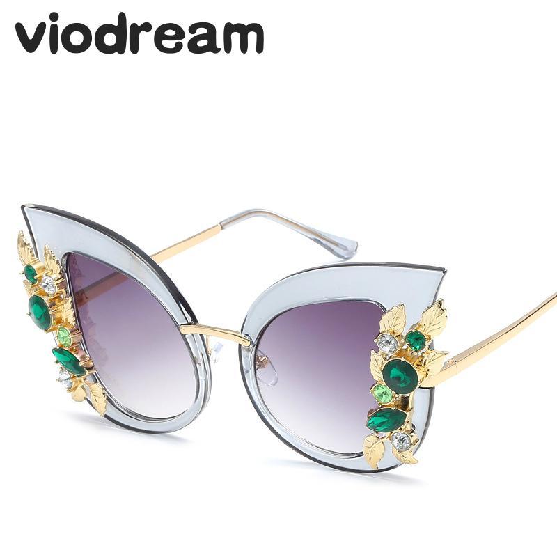 

Viodream Fashion Diamond Big Cat Eye Sunglasses Feminino Women Brand Designer Sun Glasses 6698