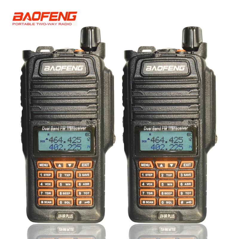 

2pcs/set IP67 Waterproof dust proof high power 8W Baofeng UV-9R PLUS Walkie Talkie UHF VHF Radio FM Transceiver Radio Station