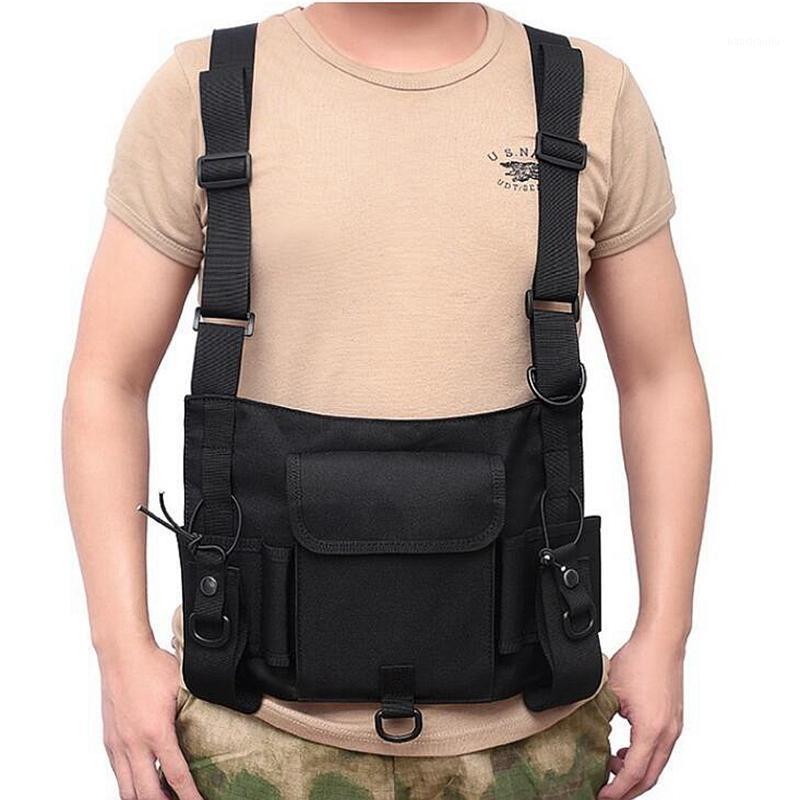 

Unisex Tactical Chest Bag Hunting Functional Simple Chest Rig Bag Fashion Hip Hop Waistcoat Black Vest1