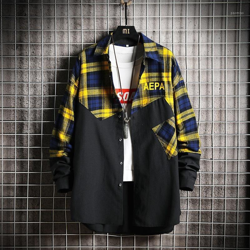 

New Fashion Mens Plaid Shirts Long Sleeve Slim Fit Brushed Flannel Shirt 100%cotton Harajuku Streetwear Jacekt Shirts Plus Size1, Blue