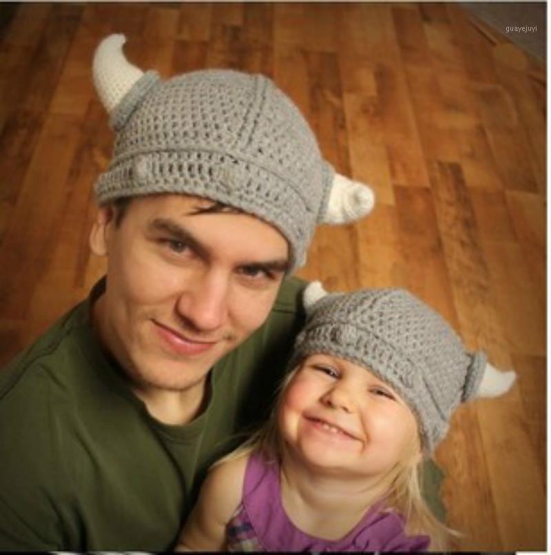 

Kids and Adult Viking Beanie Gray Knitting Winter Hats Cool Cosmetic Viking Hats Horn Birthday Gift Barbarian Baby Beanie Pirate1