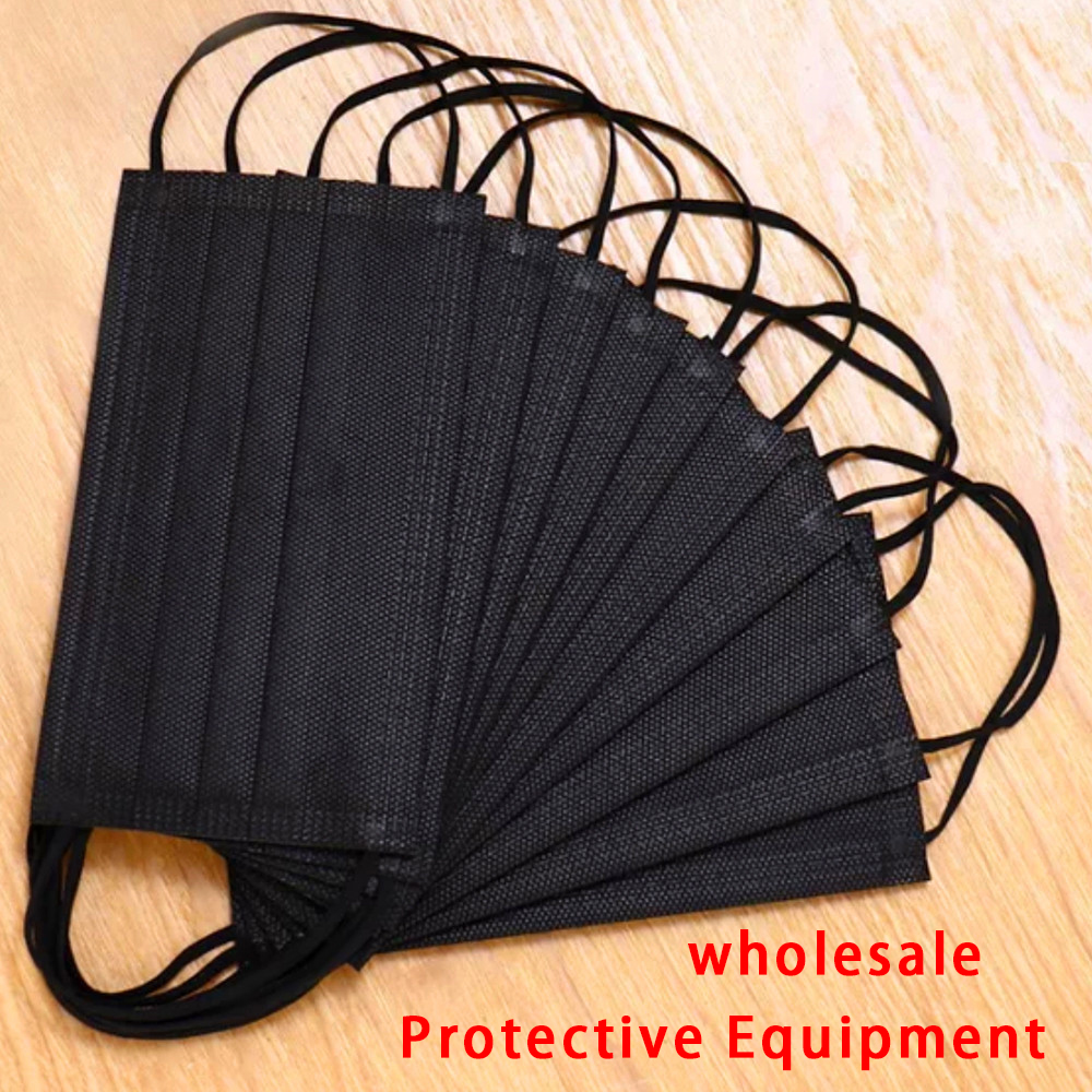 

kn 95 mask Black Disposable Face Masks 3-Layer Protection Mask with Earloop Mouth Face Sanitary Outdoor Masks dhl free shipping wholesale