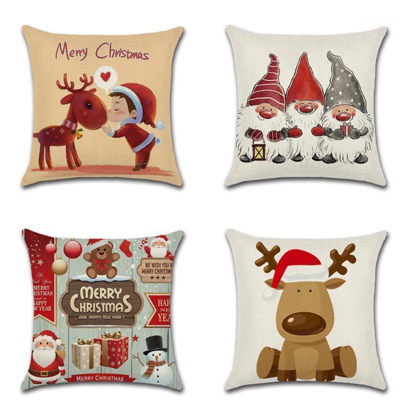 

1pcs Christmas Tree Deer Throw Pillow Cute Merry Christmas Cushion Cover Car Home Sofa Decorative Pillowcase for home1, 15