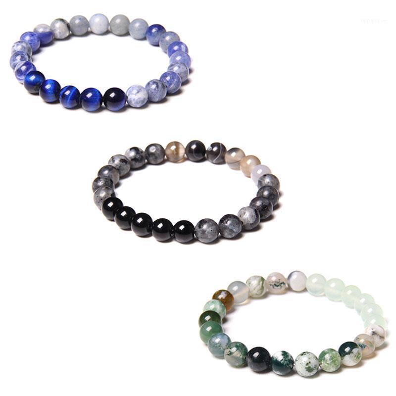 

Men Stretch Bracelet Natural Tiger Eye Sodalite Stone Beads Bracelets 8mm Tree Agat Bangle For Women Friendship Energy Jewelry1