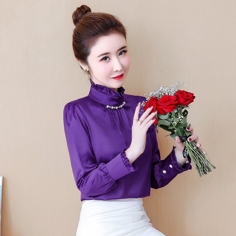 

New Fashionable Chiffon Shirt of High-quality Korean Women Solid Color Pullovers Plus Casual Female Size Upper Fine R105 Vnzy, White