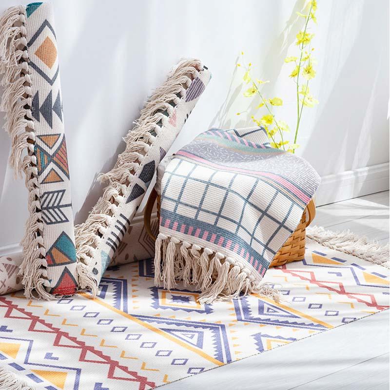 

Soft Tassel Home Retro Carpets Table Runner Door Mat Mandala rugs and carpets for home area rug living room Decoration